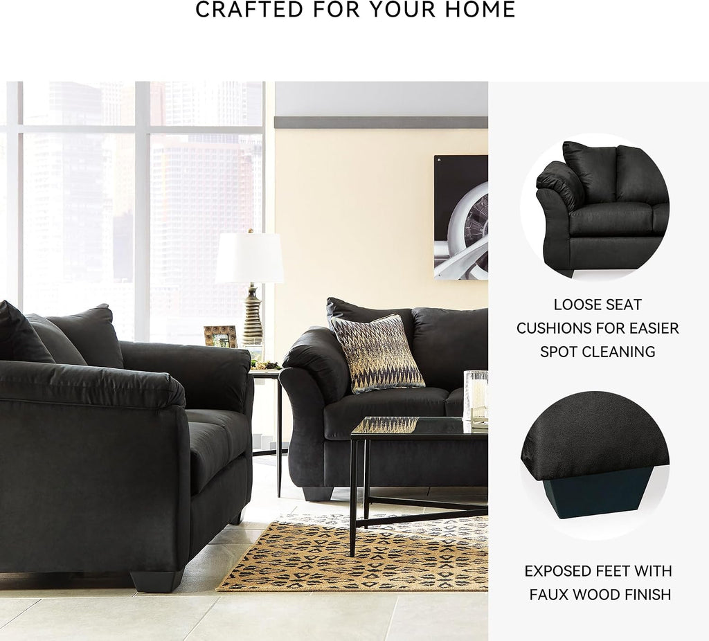 Signature Design by Ashley Darcy Casual Plush Loveseat, Black