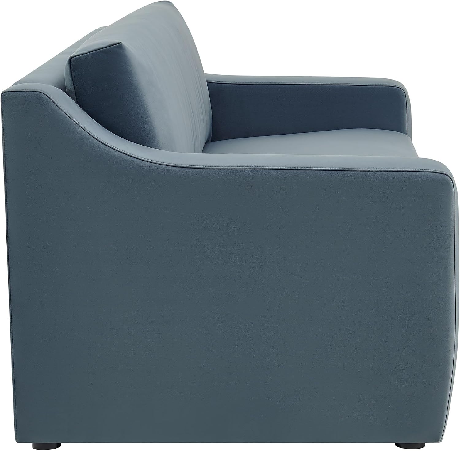 Modway Liora 87 Inch Stain-Resistant Performance Velvet Sofa in Cadet Blue - 3 Seater Upholstered Sofa Couch for Living Room Seating - Comfy Deep Seat Sofa with Scoop Arms