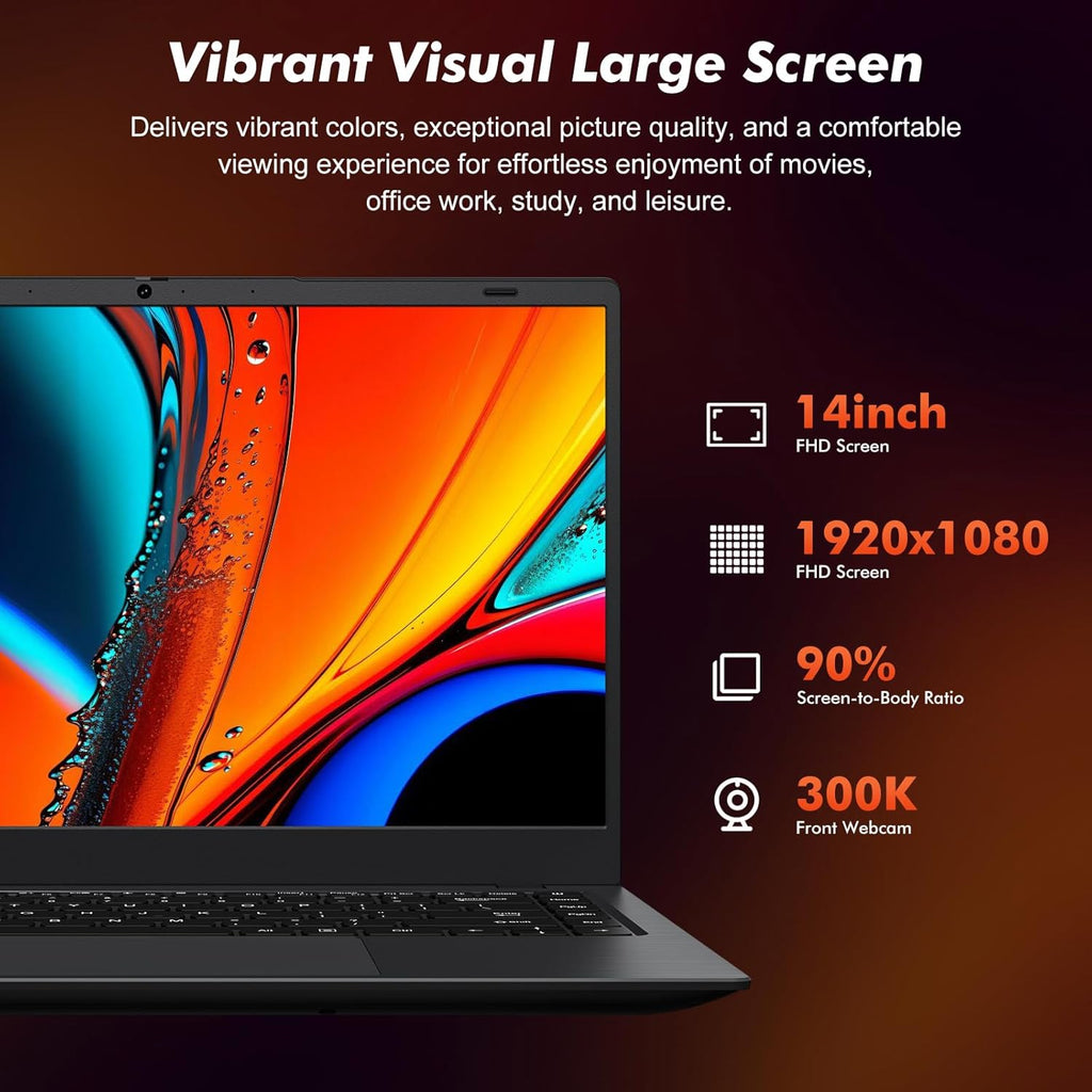 Laptop Computer, Laptop with Gold 6500Y (Beat N5095, Up to 3.4GHz), 16GB RAM 256GB SSD, 14-Inch FHD IPS Display, Bluetooth, WiFi, HDMI, Type-C PD, 38Wh Battery, Thin & Portable Laptops