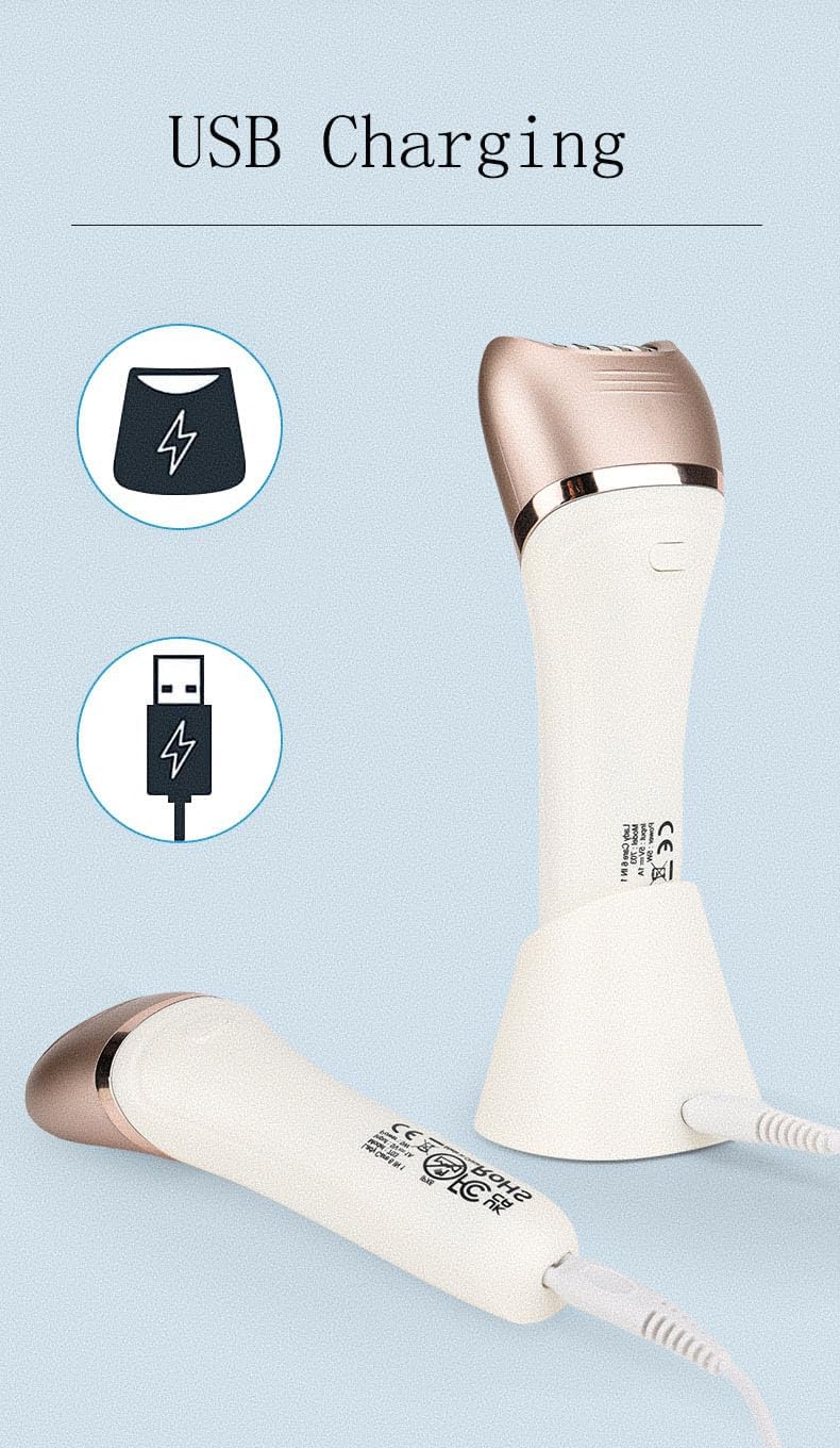 Epilator Hair Removal for Women, 6-in-1 Cordless & Rechargeable Lady Electric Shaver, Waterproof Hair Trimmer Device Wet and Dry Bikini Trimmer for Face Arm Leg Armpit