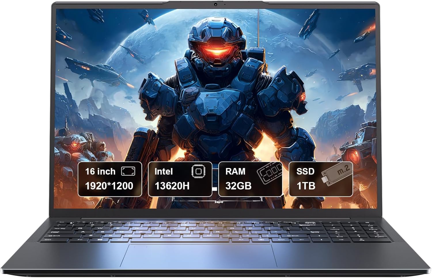 KurieTim 16' FHD Laptop for Business - Intel i7-13620H (10C/16T, Up to 4.9GHz), 32GB RAM, 1TB NVMe SSD Windows 11 Pro Laptops, Backlit KB, Privacy Camera, USB-C, Fingerprint Reader, High-Performance
