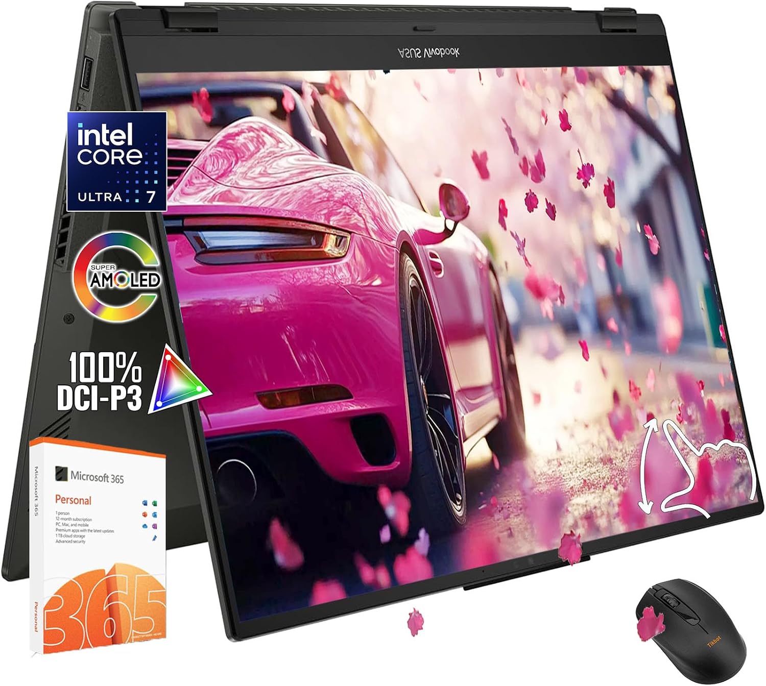 ASUS Vivobook Flip 14inch Touchscreen Laptop 2 in 1 - OLED WUXGA Display -Intel Core Ultra 7 256V -16GB RAM -512GB SSD -Backlit Keyboard -Windows 11 Office 365 -Business Computadora Portátil 2025