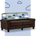 Serta Copenhagen 73' Rolled Arm Sofa, Easy Care Polyester, Soft Pillow Back, Pocket Coil Seat Cushions, Removable Covers, Loveseat or Couch for Small Spaces, Living Rooms or Bedrooms, Brown