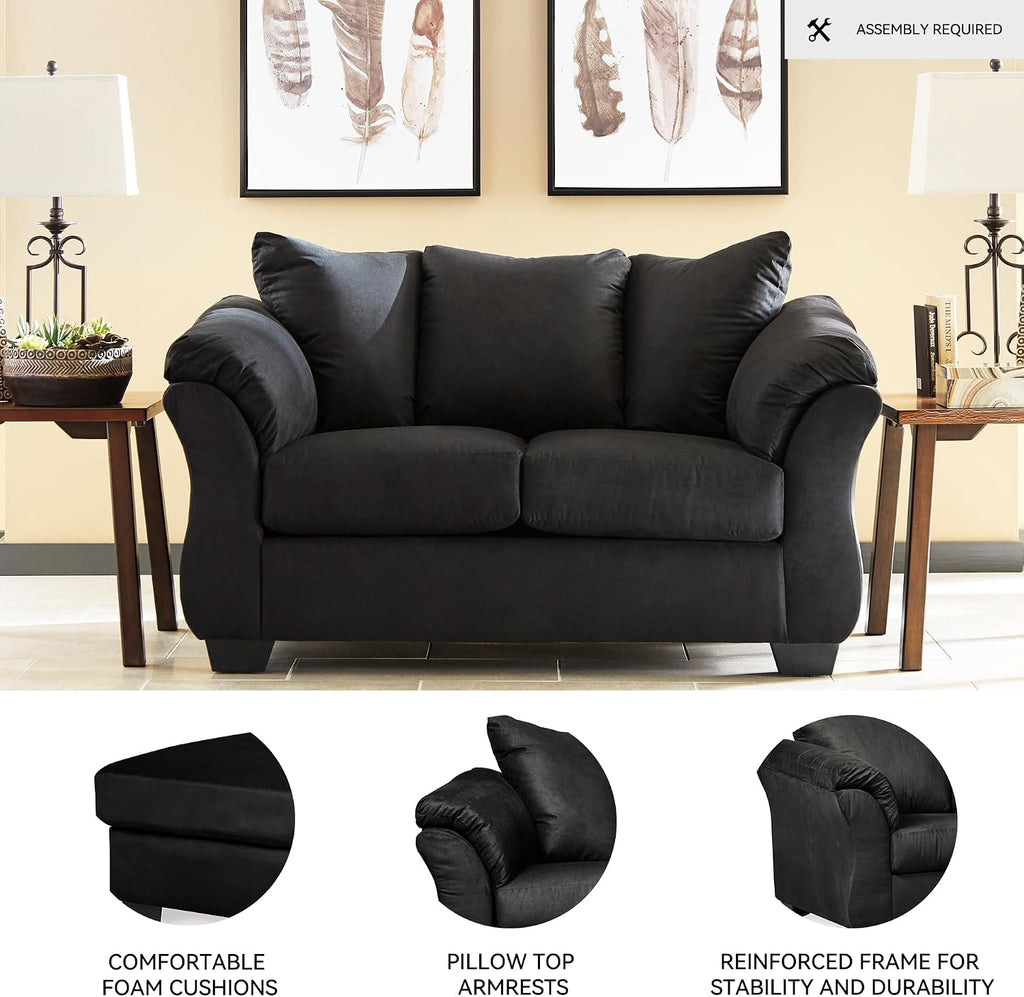 Signature Design by Ashley Darcy Casual Plush Loveseat, Black