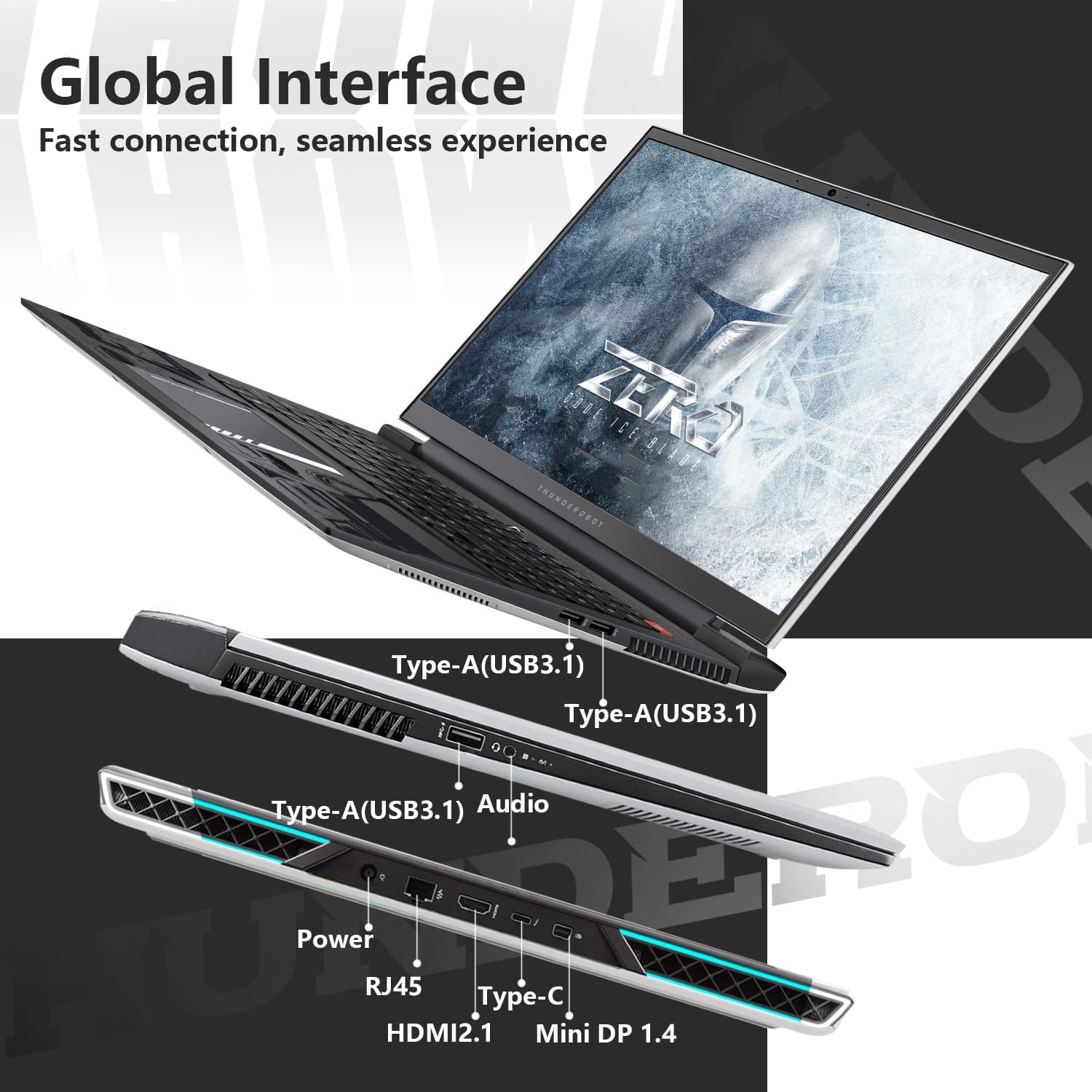 Thunderobot Zero 16 Gaming Laptop i9-14900HX RTX 4080, 16' QHD+ 240Hz 2.5K Display, 64GB DDR5 RAM, 2TB SSD, RGB Backlit KB, Wi-Fi 6, Windows 11 Home White