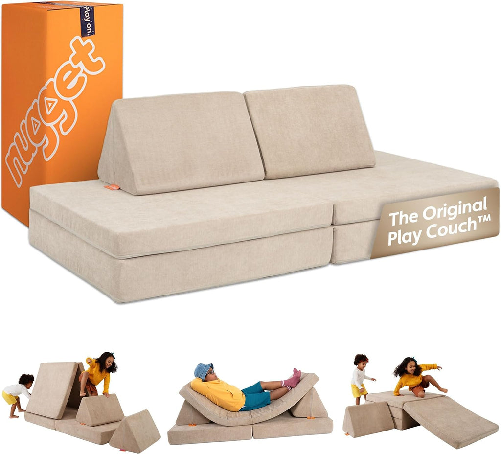 Nugget - The Original Play Couch for Kids - Modular Foam Children's Sofa for Playroom, Imagination, & Creative Open Ended Play - Washable & Convertible Playroom Furniture, Dunebuggy