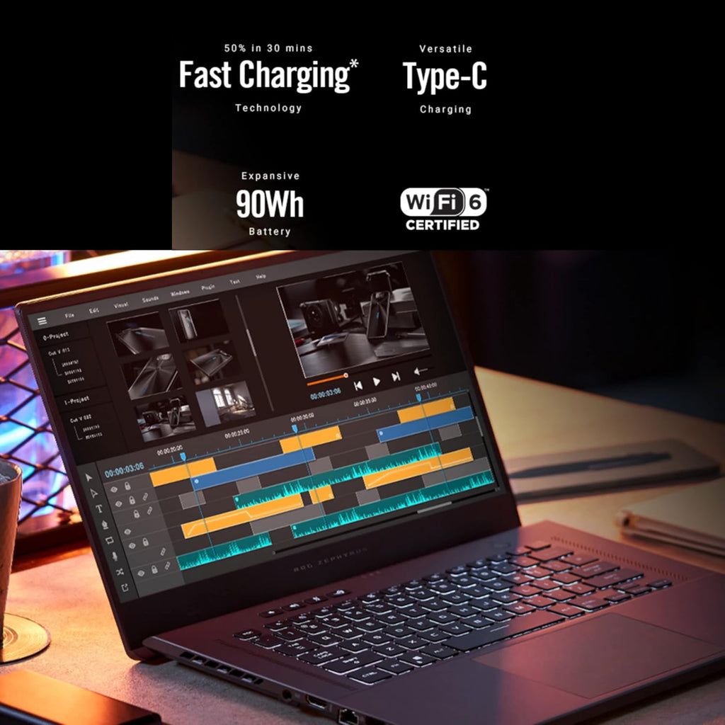ASUS ROG Zephyrus G15 15.6' 165Hz QHD (2560x1440) Slim Gaming Laptop, 8 Cores AMD Ryzen 9 5900HS, GeForce RTX 3060, 100% DCI-P3 Pantone, RGB Backlit KB, Wi-Fi 6 (40GB RAM | 2TB PCIe SSD)