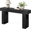 Little Tree 63-Inch Long Console Tables for Entryway, Large Sofa Table Behind Couch, Wooden Entry Foyer Hallway Table, Modern Console Sofa Tables for Living Room, Black