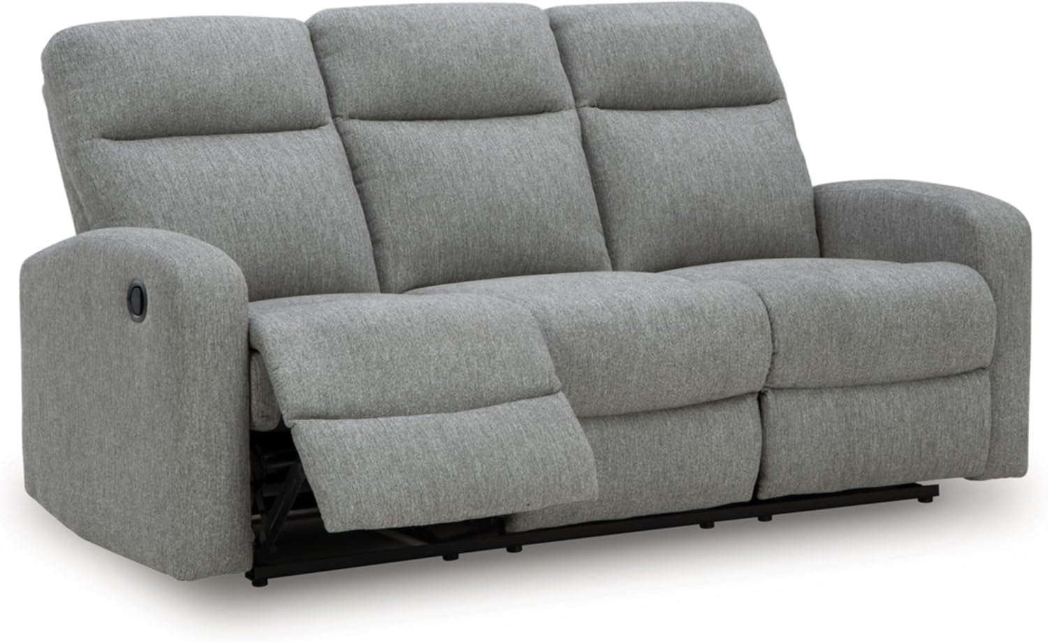 Signature Design by Ashley Carrigan Lane Classic Manual Pull Tab Dual Sided Reclining Sofa with Position Lock, Gray