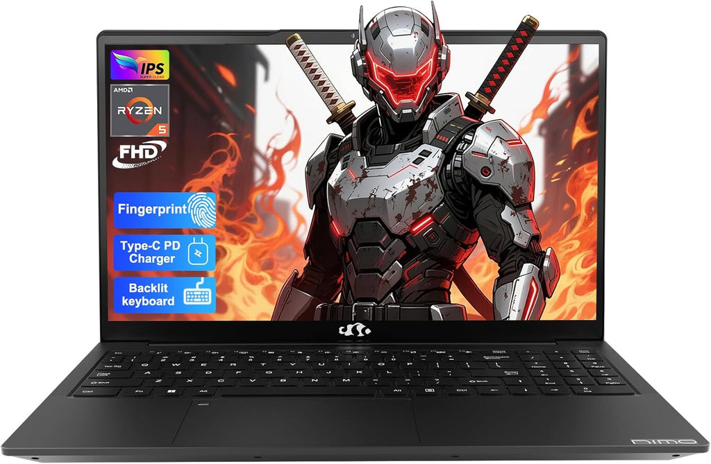 15.6'' IPS FHD-Laptop, 8GB RAM 256GB SSD AMD Ryzen 5(Beat i5-1135G7, 4 Cores Up to 3.7GHz) Student Computer with 65W Type-C, 2 Years Warranty, Fingerprint, Backlit Keyboard, BT5.2, Numpad, for Home