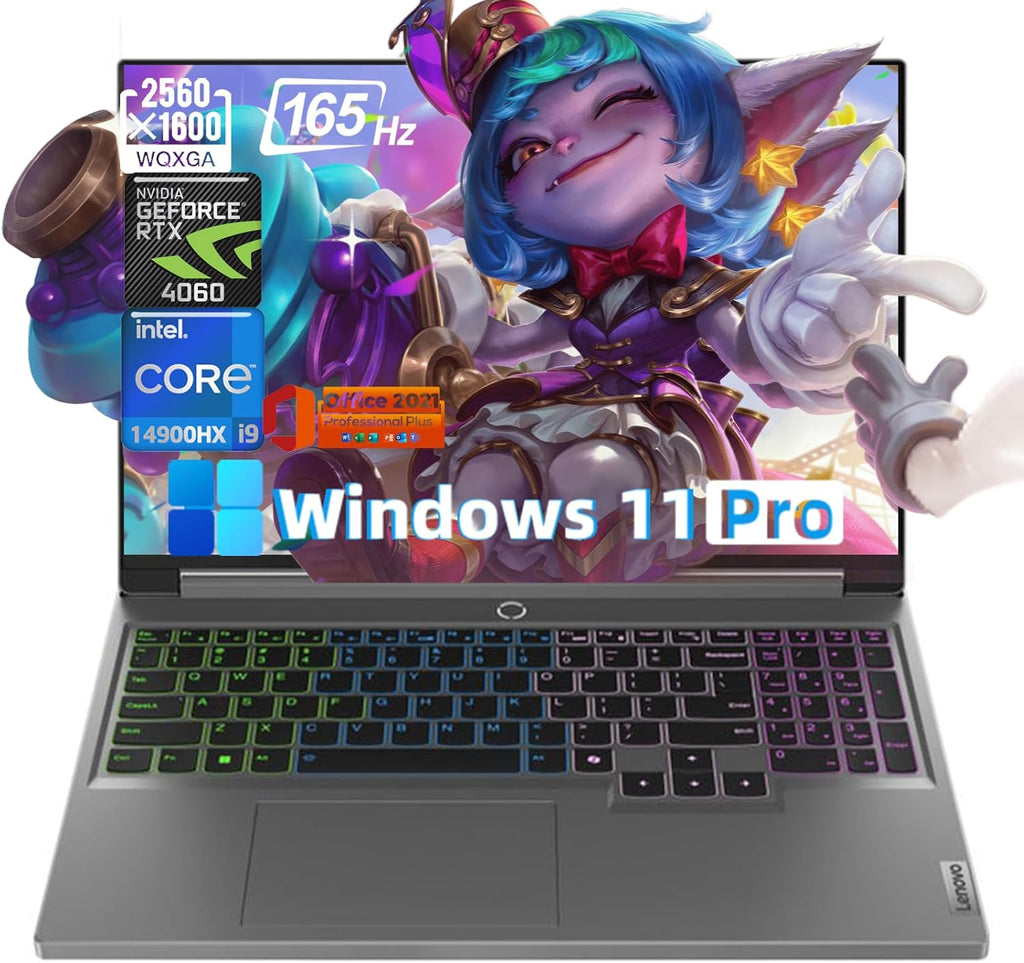 Lenovo Legion 5i 16' Gaming Laptop - Intel i9-14900HX, 165Hz FHD, GeForce RTX 4060, 64GB DDR5 RAM|1TB SSD, Backlit Keyboard, Win11 Pro, Office 2021