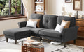 Welzona Sofas for Living Room, 83' Velvet Sectional Couch with Moveable Ottoman, Midcentury Modern Small Sectional Couch, L Shape Sofa & 2 Seater, Couches for Living Room, Apartment, Bedroom