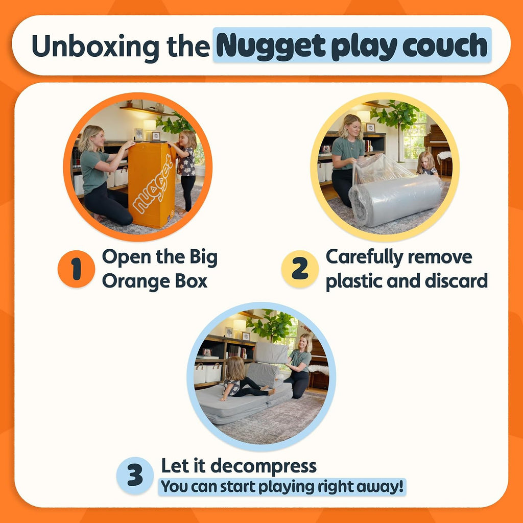 Nugget - The Original Play Couch for Kids - Modular Foam Children's Sofa for Playroom, Imagination, & Creative Open Ended Play - Washable & Convertible Playroom Furniture, Koala