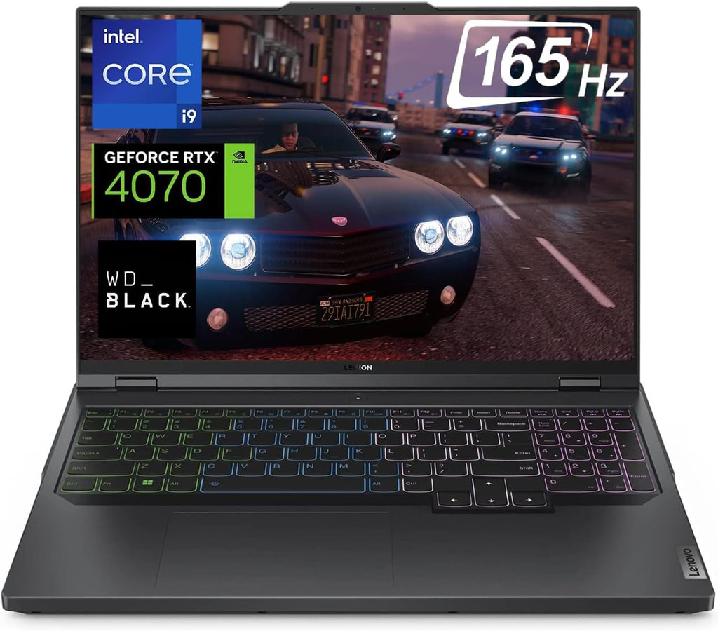 Lenovo Legion Pro 5i Gaming Laptop, GeForce RTX 4070, Intel Core i9-13900HX, 16' WQXGA(2560*1600) IPS 165Hz, 64GB DDR5 RAM, WD_Black 2TB SSD, Webcam, 4-Zone RGB Backlit KB, Wi-Fi 6E, Windows 11 Home