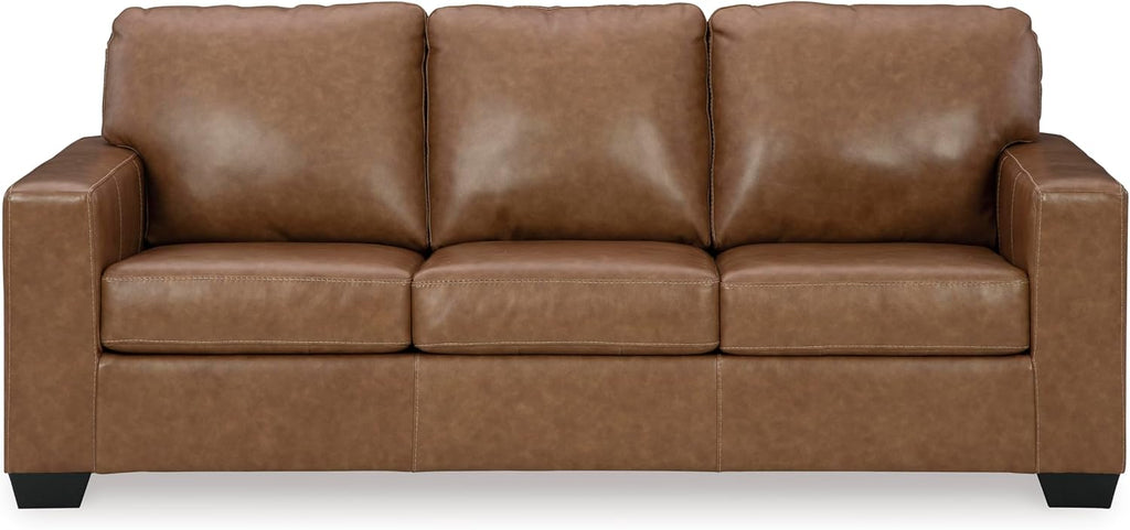 Signature Design by Ashley Bolsena Contemporary Leather Match Sofa, Dark Brown