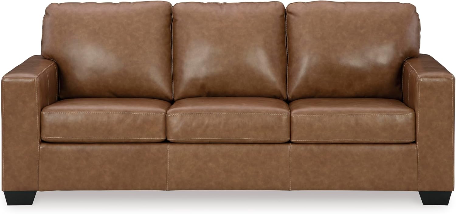 Signature Design by Ashley Bolsena Contemporary Leather Match Sofa, Dark Brown