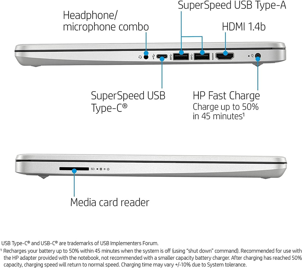 HP 2022 Newest Notebook Laptop, 14' HD Touchscreen, AMD Ryzen 3 3250U Processor, Webcam, HDMI, USB Type-C, Wireless-AC Wi-Fi 5, Bluetooth, Windows 11 Home, Silver (8GB RAM | 128GB SSD)