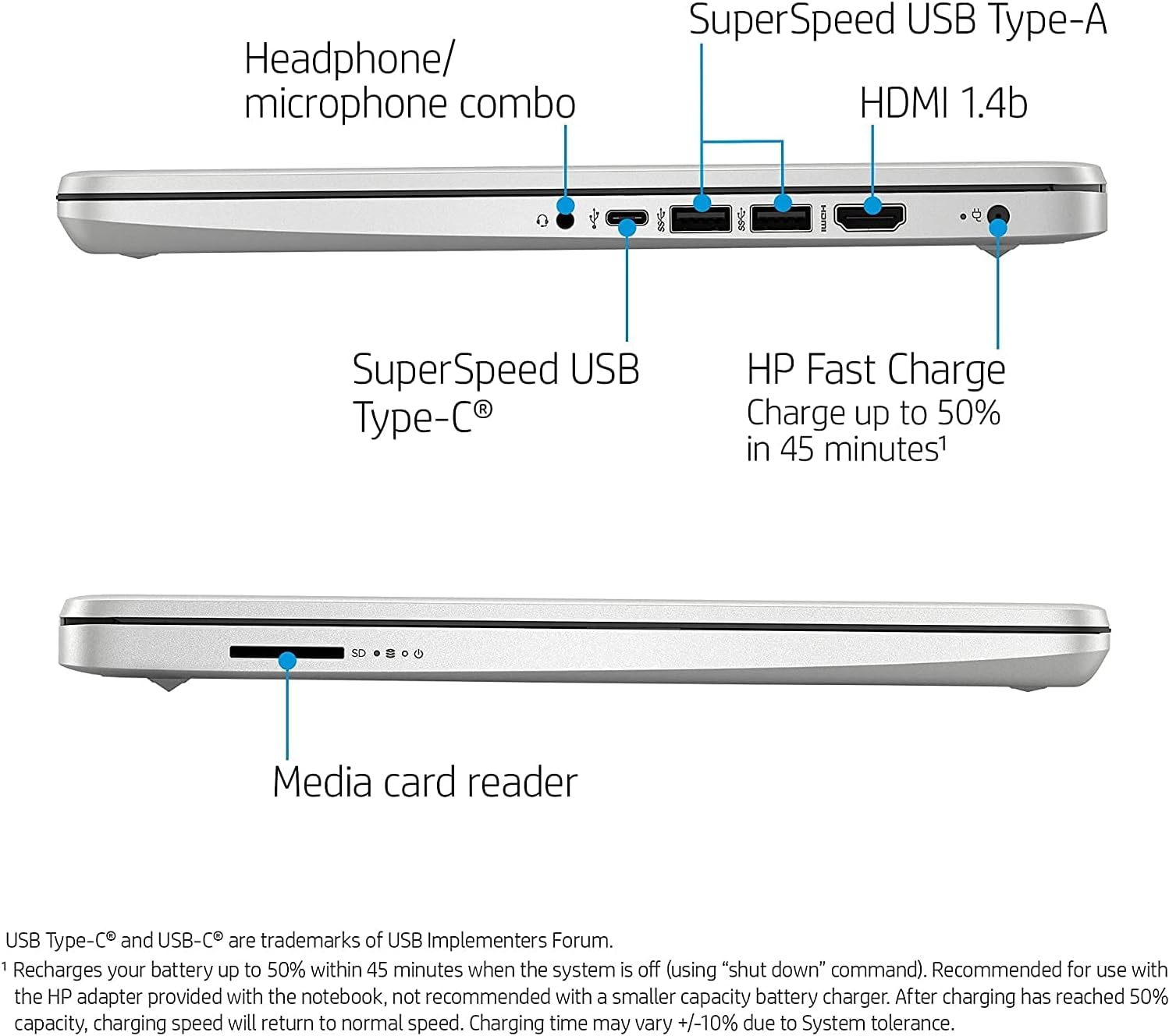 HP 2022 Newest Notebook Laptop, 14' HD Touchscreen, AMD Ryzen 3 3250U Processor, Webcam, HDMI, USB Type-C, Wireless-AC Wi-Fi 5, Bluetooth, Windows 11 Home, Silver (8GB RAM | 128GB SSD)