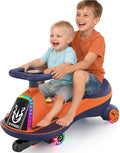 ANPABO 12V Electric Wiggle Car with Pedals, 2 Seater, 2x75W Motor, Music & Bluetooth, Ride On Toy for Kids Ages 3+, 170 Lbs, Orange