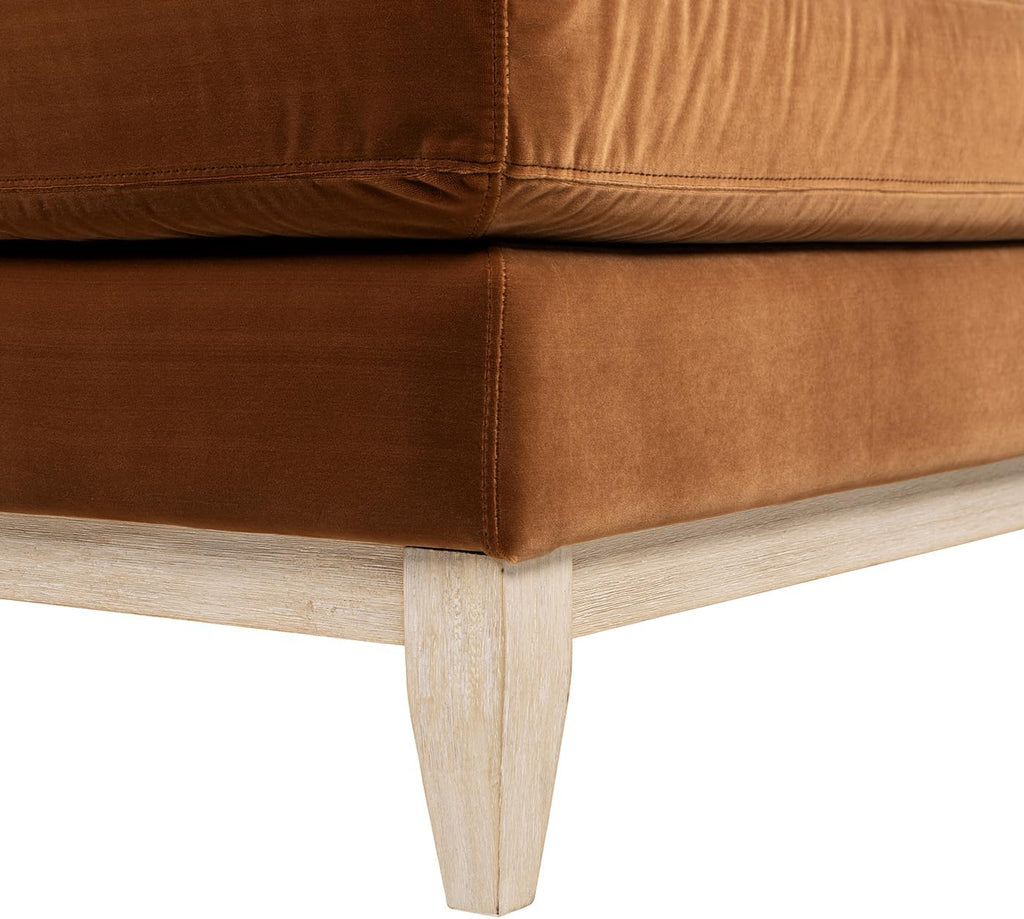 Jennifer Taylor Home Knox 65' Modern Farmhouse Chaise Lounge Chair, Burnt Orange Performance Velvet