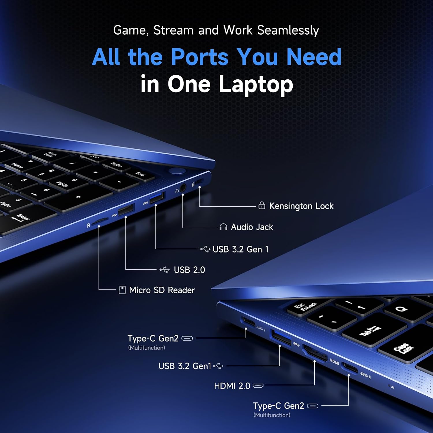 NIMO 15.6' IPS FHD-Gaming-Laptop, AMD 8 Cores Ryzen 7 7735HS 64GB DDR5 RAM 2TB SSD (Beats i7-12650H Up to 4.75GHz) AMD Radeon 680M GPU-Computer with 100W Type-C Backlit Keyboard Fingerprint