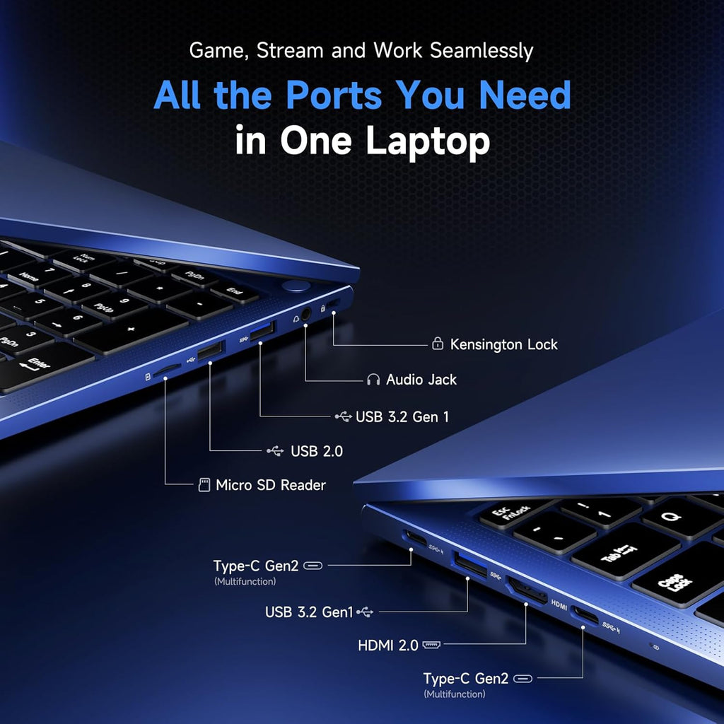 NIMO 15.6' IPS FHD Gaming-Laptop, AMD 8 Cores Ryzen 7 7735HS 64GB DDR5 RAM 2TB SSD (Beats i7-12650H, Up to 4.75GHz) Computer with Radeon 680M 100W Type-C Backlit Keyboard Fingerprint Unlock, Blue