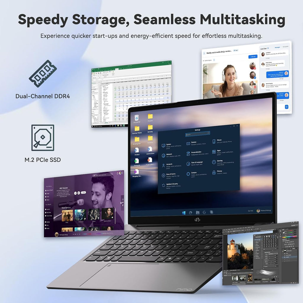 NIMO 15.6' FHD IPS Portable Laptop, Intel Core i3-1215U (Up to 4.4GHz, Beat R5 7520U), 8GB RAM 128GB SSD Work Computer, Backlit KB, Fingerprint, WiFi 6, 65W Type-C Fast Charge, 180° View, for Campus