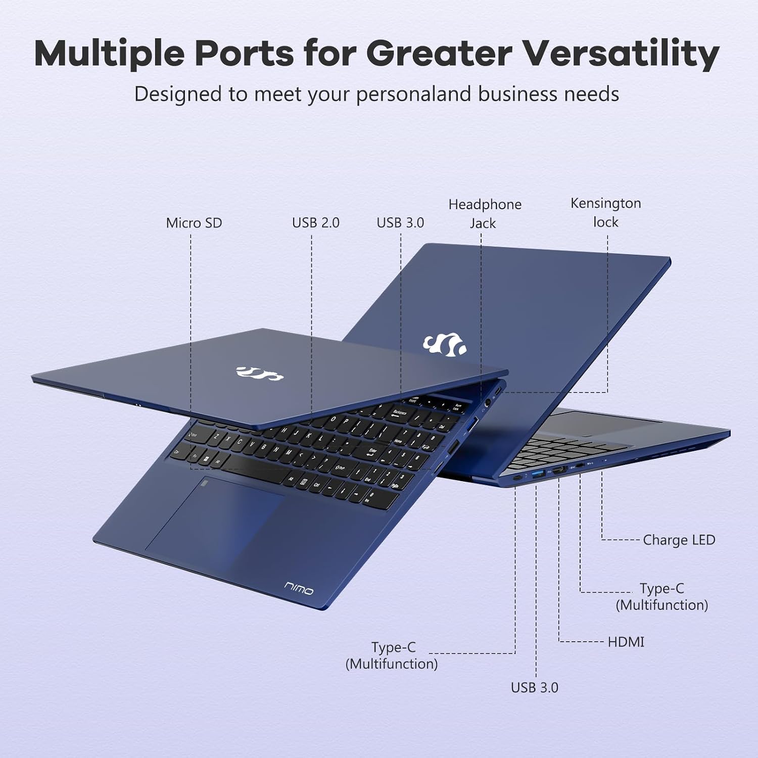 NIMO 15.6' IPS FHD-Gaming-Laptop, 6 Cores AMD Ryzen 5 6600H 64GB DDR5 RAM 2TB SSD (Beat i7-1165G7 up to 4.5GHz) 660M 6nm GPU-Computer with 100W Type-C Backlit Keyboard, Fingerprint