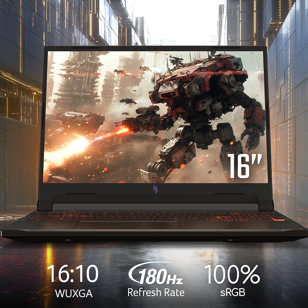 acer Nitro V Gaming Laptop | Intel Core 9 Processor 270H | NVIDIA GeForce RTX 5070 Laptop GPU | 16' WUXGA IPS 180Hz Display | 16GB DDR5 | 512GB Gen 4 SSD | Wi-Fi 6 | Backlit KB | ANV16-72-98FJ