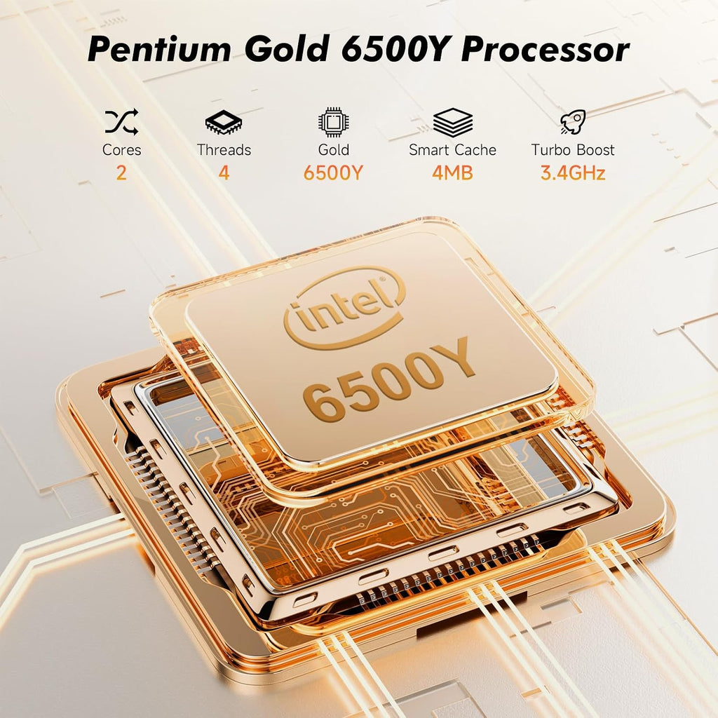 Laptop Computer, Laptop with Gold 6500Y (Beat N5095, Up to 3.4GHz), 32GB RAM 512GB SSD, 1080P FHD IPS Display, Bluetooth, WiFi, HDMI, Type-C, 38WH Battery, Lightweight Laptops