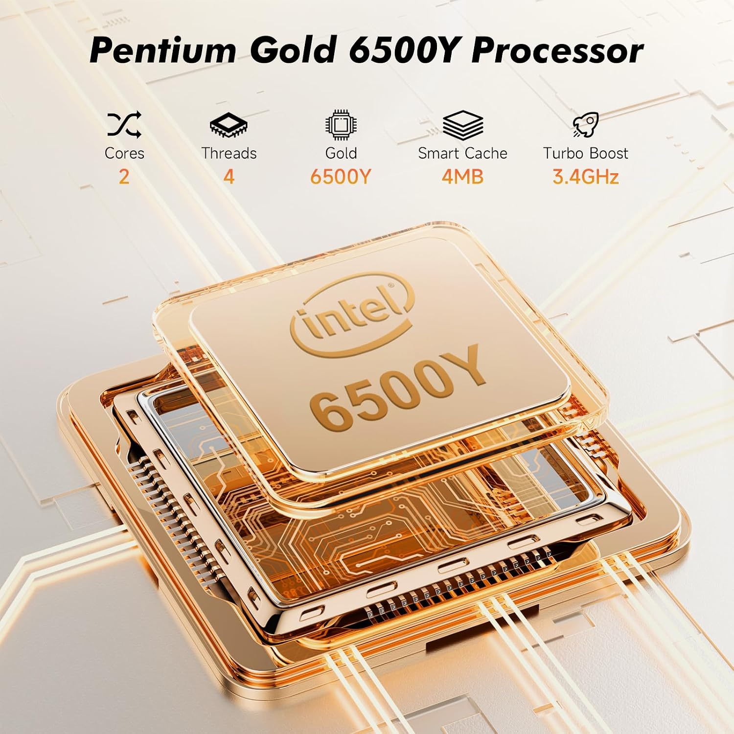 Laptop Computer, Laptop with Gold 6500Y (Beat N5095, Up to 3.4GHz), 32GB RAM 512GB SSD, 1080P FHD IPS Display, Bluetooth, WiFi, HDMI, Type-C, 38WH Battery, Lightweight Laptops
