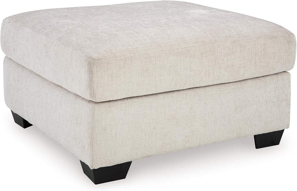 Signature Design by Ashley Aviemore Contemporary Square Oversized Accent Ottoman for Living Room, Beige