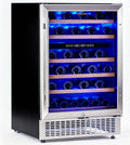 magictec Wine Fridge Under Counter 24 inch,46 Bottles,Dual Zone Wine cooler refrigerators Free Standing, Built-In Wine Fridge with Lock,Stainless Steel Handle,For Home Office Bar