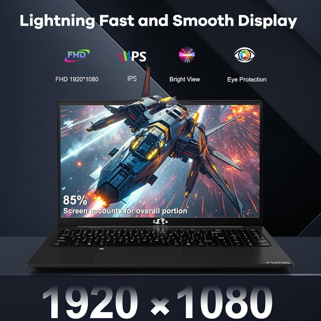 NIMO 15.6' FHD-IPS-Business-Laptop, 8 Cores Intel i5-12450H 32GB RAM 2TB SSD (Beat i7-11800H, Up to 4.4GHz) Backlit Keyboard Computer, 100W Type C Fingerprint WiFi 6 Numpad Win 11