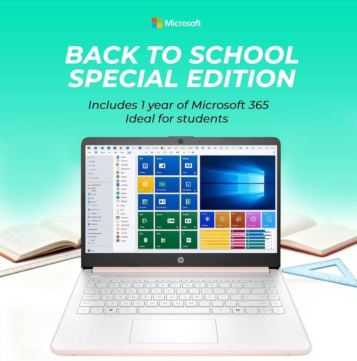 HP New Ultrabook Laptop with Copilot AI | 16GB RAM - 512GB SSD | 2026 Edition - Intel Core | Microsoft Office 365 Included, Webcam, Thin & Portable | Windows 11 no Mouse