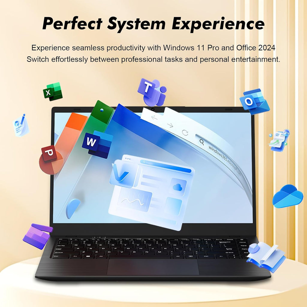 Laptop Computer, Laptop with Gold 6500Y (Beat N5095, Up to 3.4GHz), 32GB RAM 512GB SSD, 1080P FHD IPS Display, Bluetooth, WiFi, HDMI, Type-C, 38WH Battery, Lightweight Laptops