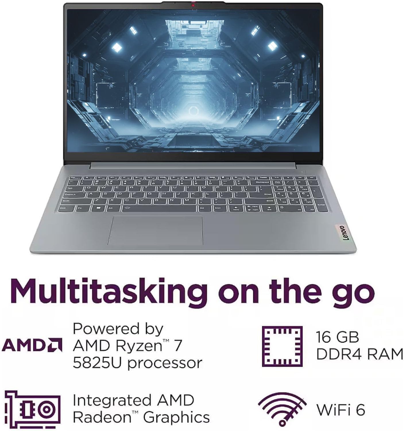 Lenovo Slim 3 Business Laptop | 15.6' FHD Touchscreen | AMD Ryzen 7 5825U | 16GB RAM | 2.5B Storage(1TB PCIe SSD+500GB External Drive) | SD Card Reader | Windows 11 Home | WOWPC 3-in-1 Bundle