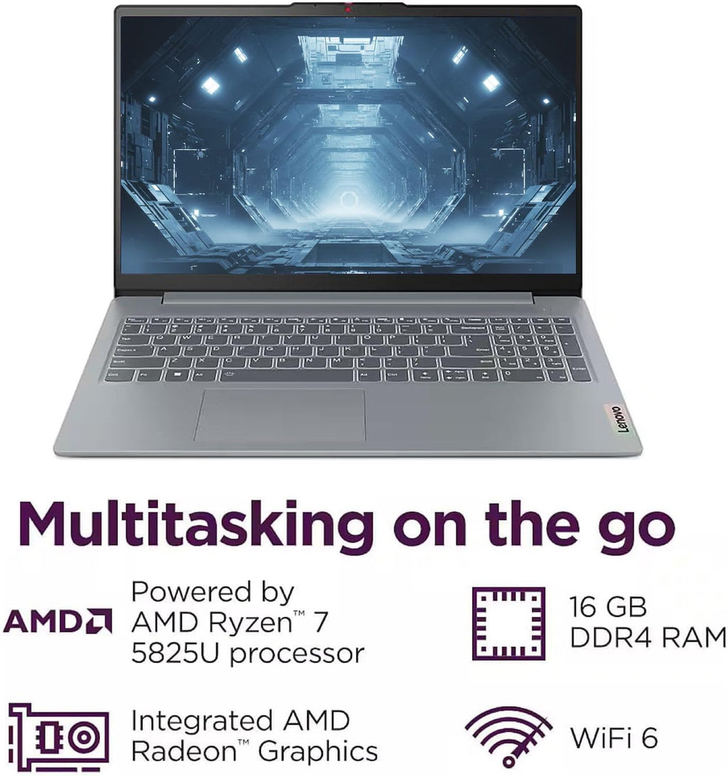 Lenovo Slim 3 Business Laptop | 15.6' FHD Touchscreen | AMD Ryzen 7 5825U | 16GB RAM | 756GB Storage(256GB PCIe SSD+500GB External Drive) | SD Card Reader | Windows 11 Home | WOWPC 3-in-1 Bundle