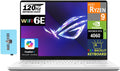 ASUS ROG Zephyrus G14 14.0' OLED 120Hz QHD White Gaming Laptop (AMD Ryzen 9 8945HS, RTX 4060 8GB, 16GB LPDDR5X RAM, 2TB PCIe SSD, RGB Backlit KB, Wifi 6E, Bluetooth 5.3, Micro SD, Win11Home) w/DKZ Hub