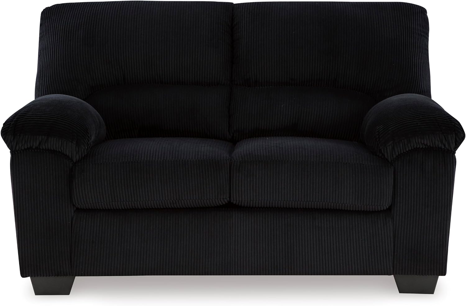 Signature Design by Ashley SimpleJoy Modern Loveseat for Living Room, Black