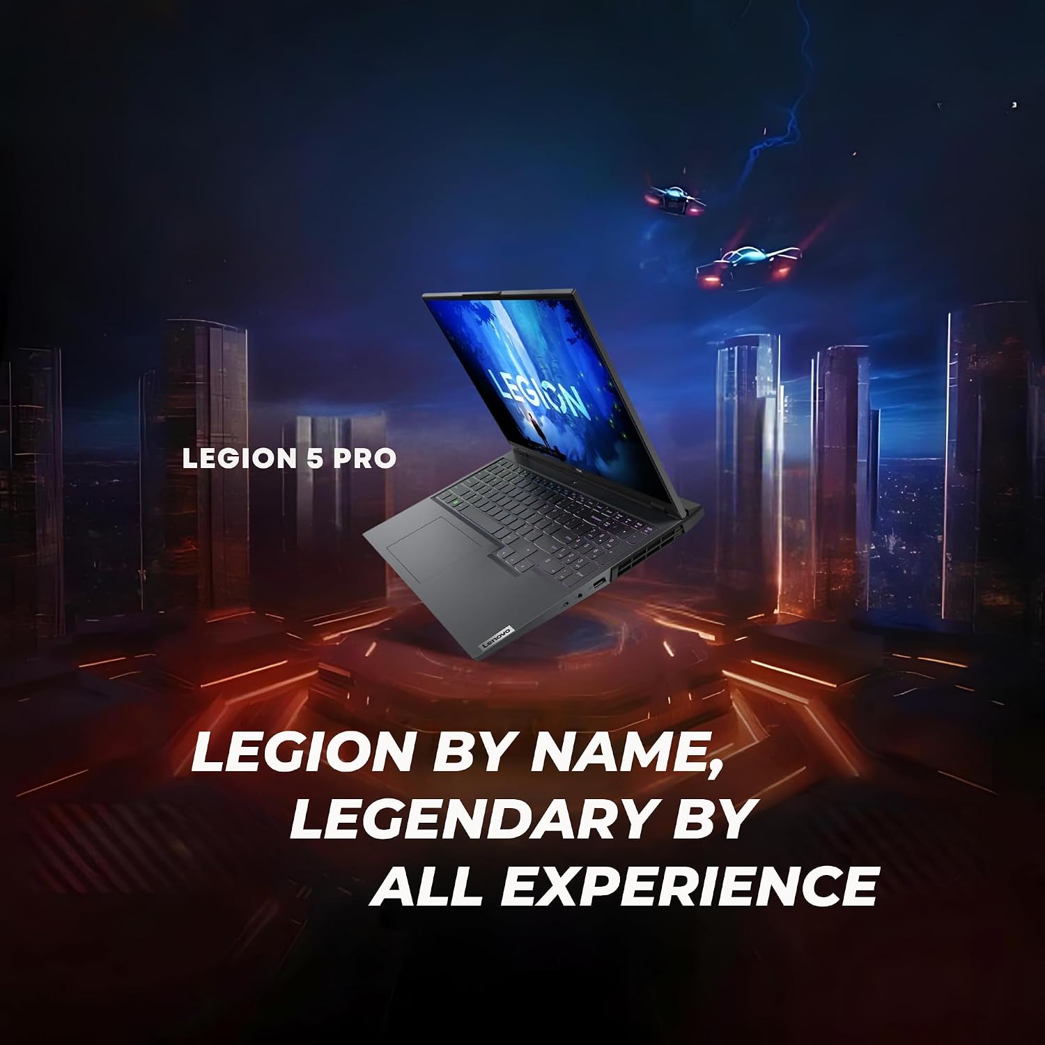 Lenovo Legion 5 Pro 16IAH7 (82S00003US) Gaming Laptop – 16' WQXGA (2560 × 1600), Intel Core i7-12700H, NVIDIA GeForce RTX 3050 Ti, 16GB DDR5 RAM, 512GB SSD – Storm Gray