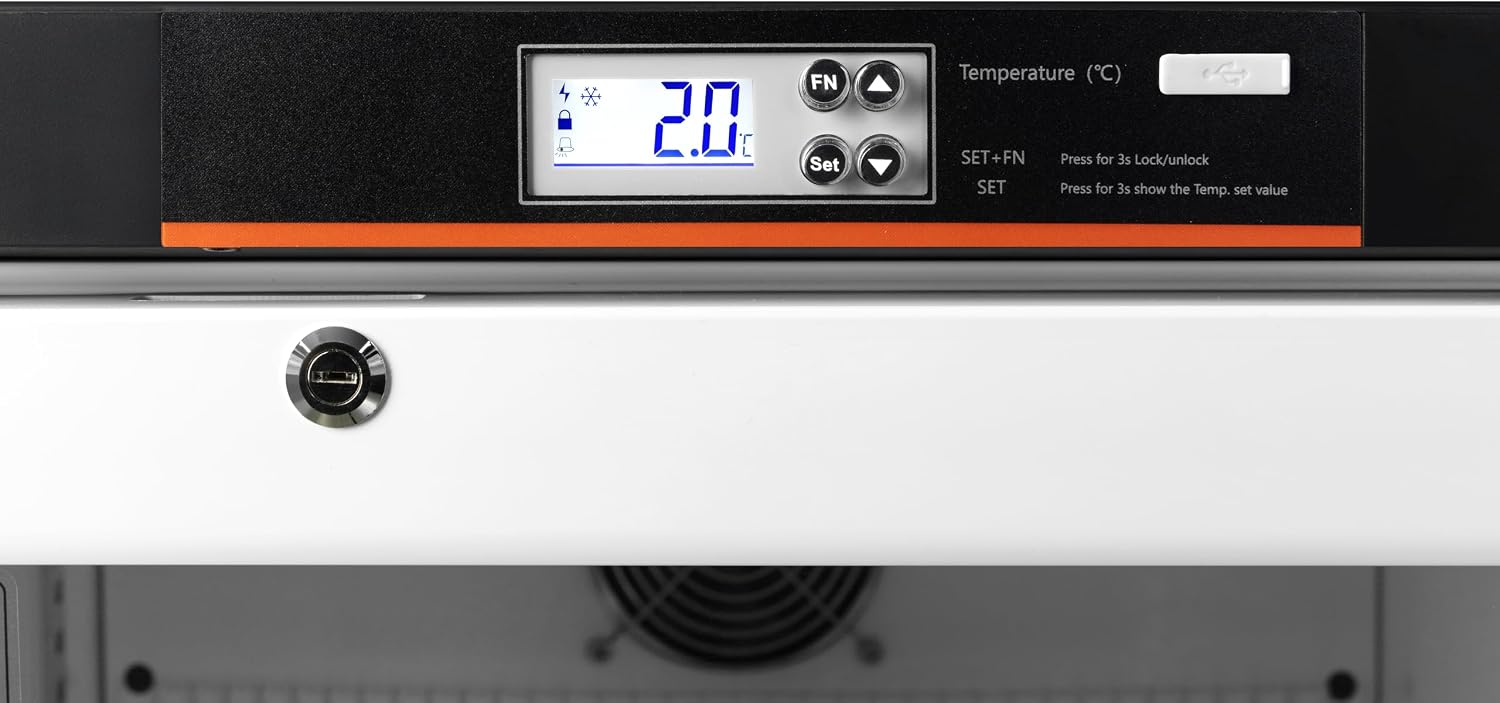 KoolMore 4.5 cu ft Countertop Medical Pharmacy Refrigerator with Emergency Backup Battery for Temperature Display and Alarm in White, UL Listed (KM-PHR-45C)