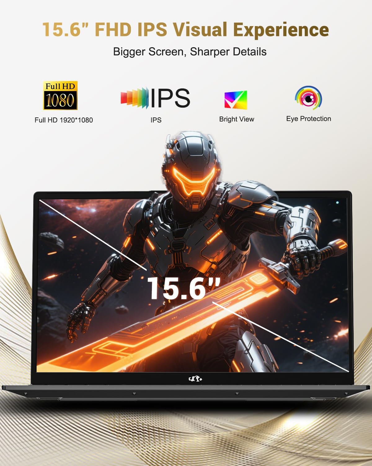 NIMO 15.6' IPS FHD-Gaming-Laptop, AMD Ryzen 7 8745HS 64GB DDR5 RAM 2TB SSD (Beat R9 6900HX, up to 4.9GHz) Radeon 780M GPU Business Computer with 100W Type-C Backlit Keyboard, Fingerprint USB-C 4.0
