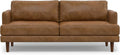 SIMPLIHOME Livingston Sofa - 76' Wide x 33' High Top Grain Genuine Leather Sofa in Caramel Brown, Mid-Century Modern Loveseat with Removable Feather-Wrapped Cushions and Solid Wood Frame