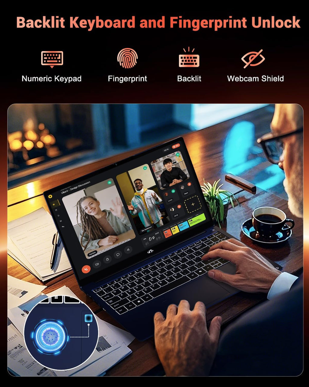 NIMO 15.6' IPS FHD-Gaming-Laptop, AMD Ryzen 7 8745HS 16GB DDR5 RAM 512GB SSD (Beat R9 6900HX, up to 4.9GHz) Radeon 780M GPU Computer with 100W Type-C Fingerprint USB-C 4.0 Backlit Keyboard