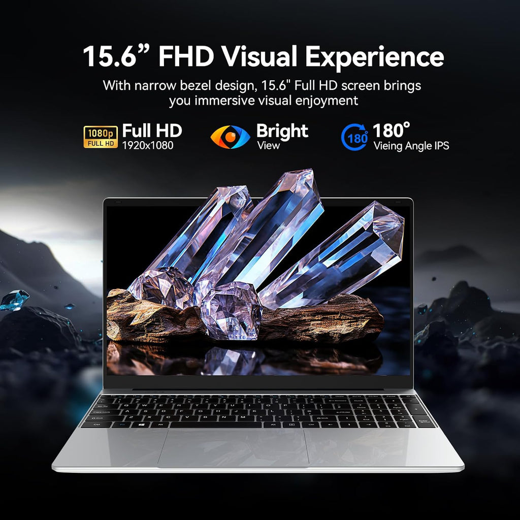 15.6 Inch Laptops | Win 11 Pro Laptop Computer | 16GB RAM 1TB SSD | Celeron N100 Quad-Core(3.4GHz) | FHD IPS 1920x1080 | HDMI | Type-C | USB 3.0 | WiFi 6 | BT 5.2 | 6500mAh