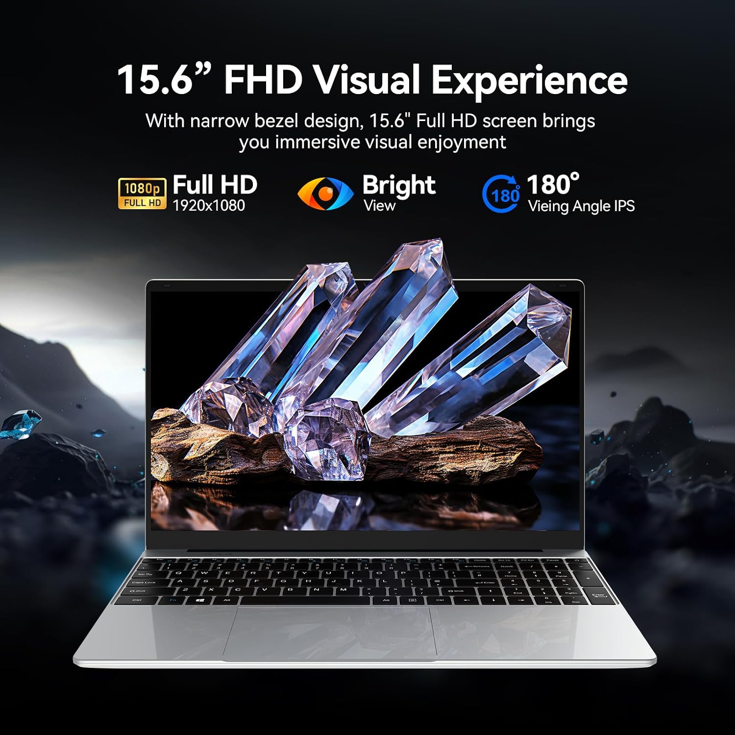 15.6 Inch Laptops | Win 11 Pro Laptop Computer | 16GB RAM 1TB SSD | Celeron N100 Quad-Core(3.4GHz) | FHD IPS 1920x1080 | HDMI | Type-C | USB 3.0 | WiFi 6 | BT 5.2 | 6500mAh