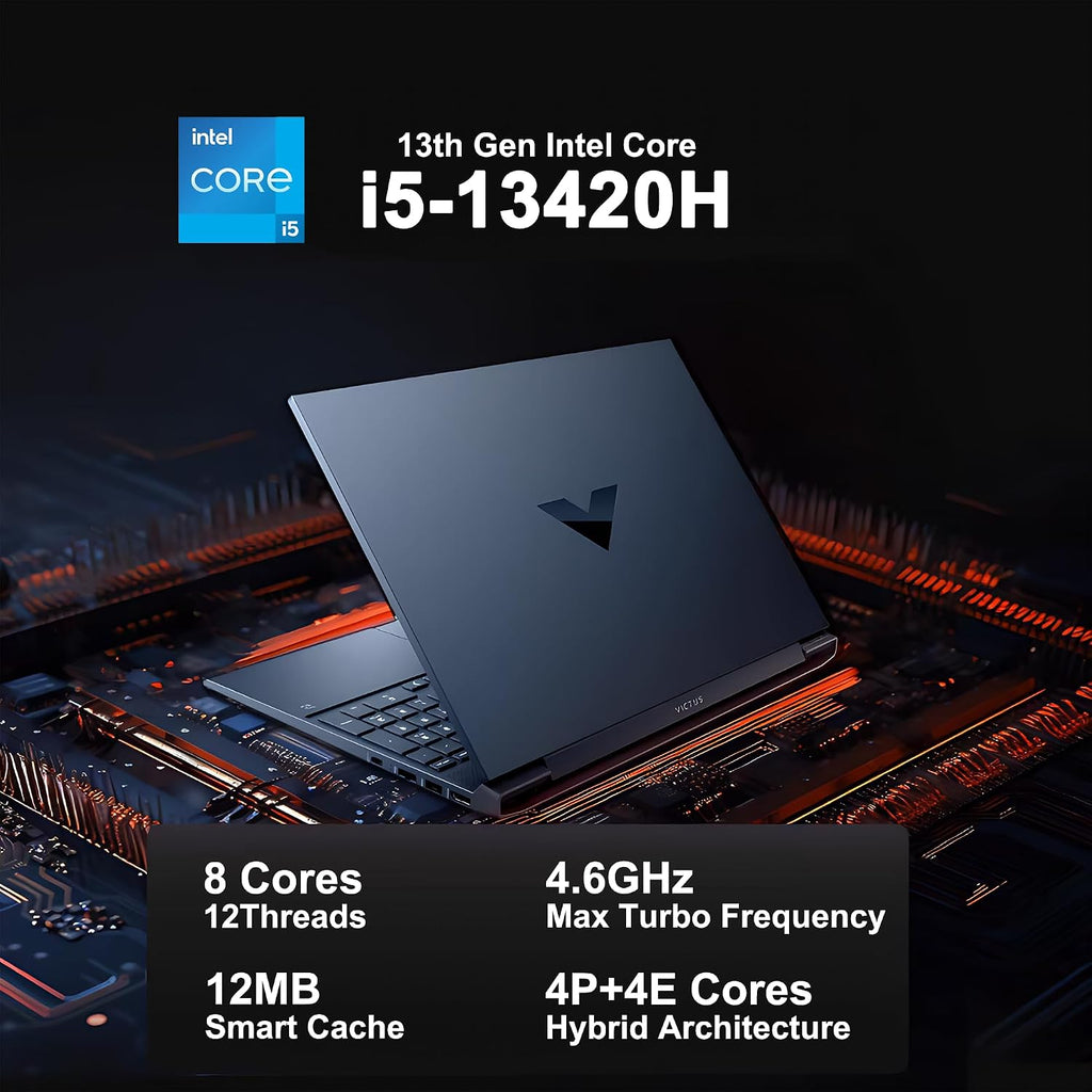 HP Victus 15 Gaming Laptop 15.6' FHD 144Hz Intel 8-core i5-13420H (>i7-12650H) 32GB RAM 1TB SSD GeForce RTX 3050 Backlit Type-c Ultra Wi-Fi6 DTS:X Win11 ICP Hub