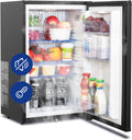 12V Refrigerator 1.7 Cu.Ft, AC/DC Semi Truck Refrigerator with Lock, Reversible Door, Quiet Absorption Mini Fridge for RV Camper, Caravan, Boat, Compact, Black