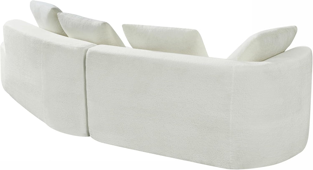 Christopher Knight Home Randa Modern Fabric Upholstered 5-Seater Sofa, Oversized Chair Cloud Couch, Fully Assembled Long Sofa Chaise Lounge, Fully Assembled, Milky White